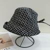 Spring and summer new plaid temperament bucket hat women's sunshade sunscreen UV protection bucket hat versatile