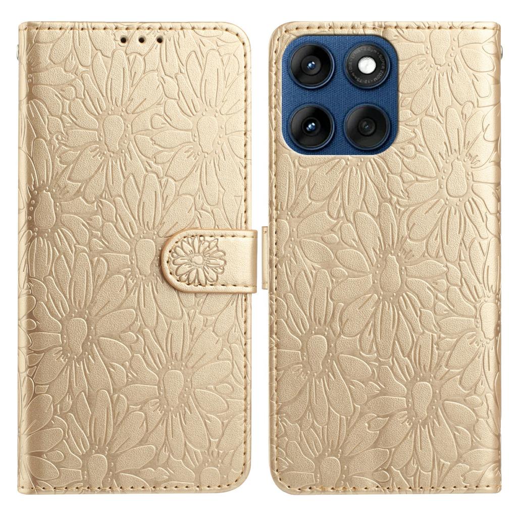 Leather Case for Motorola Edge 60 5G/60 Fusion 5G/60s 5G Daisy Imprint Wallet Stand Phone Protective Cover