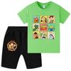 WA1458 Girls Boys Printted Short Sleeves T-shirt Shorts Sets