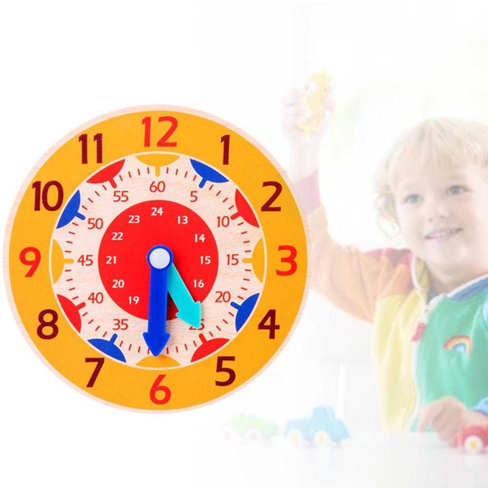 Wooden Material Wooden Teaching Clock Improve Observation Learning Clock Toy Preschool Education