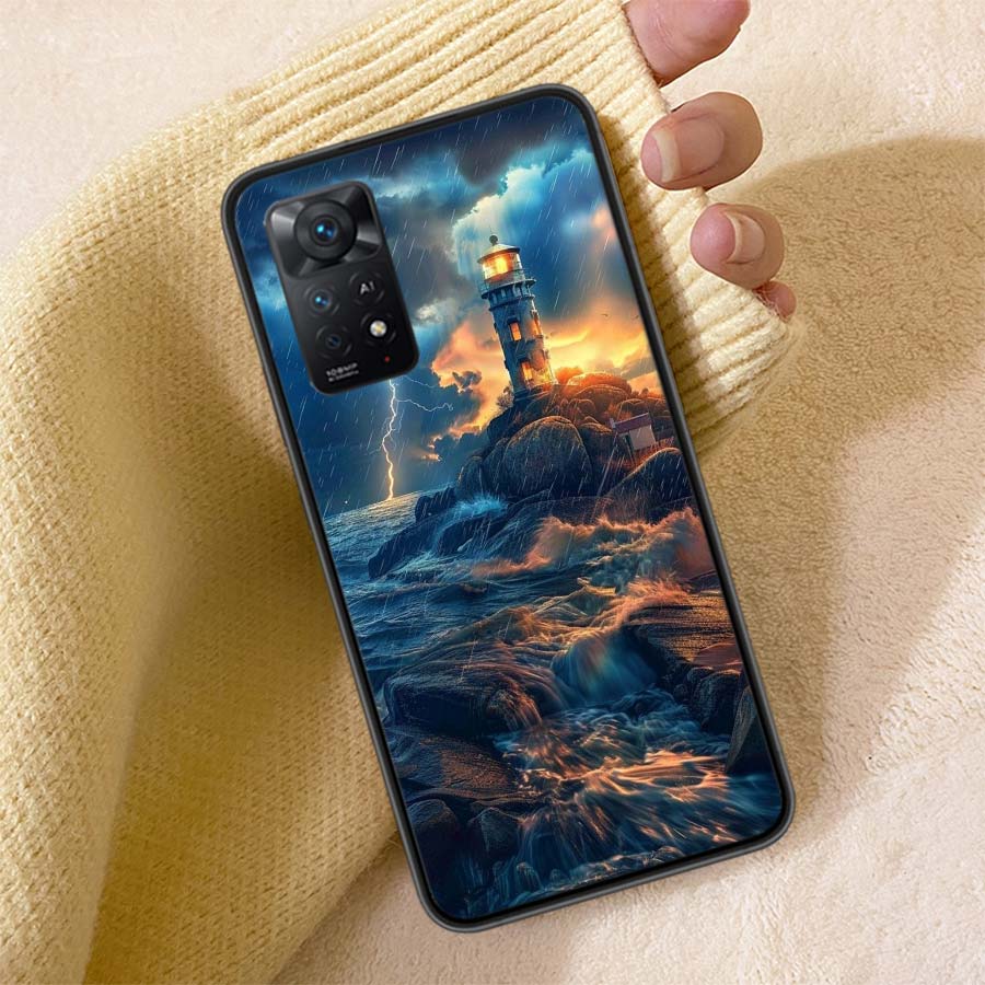 Lighthouse Phone Case For Redmi Note 13 14 15 Pro Plus 12 13C 12C 15C 9 10 10C 9T 9C 9A TPU Soft Cover Clear Cell Cases Shockpro