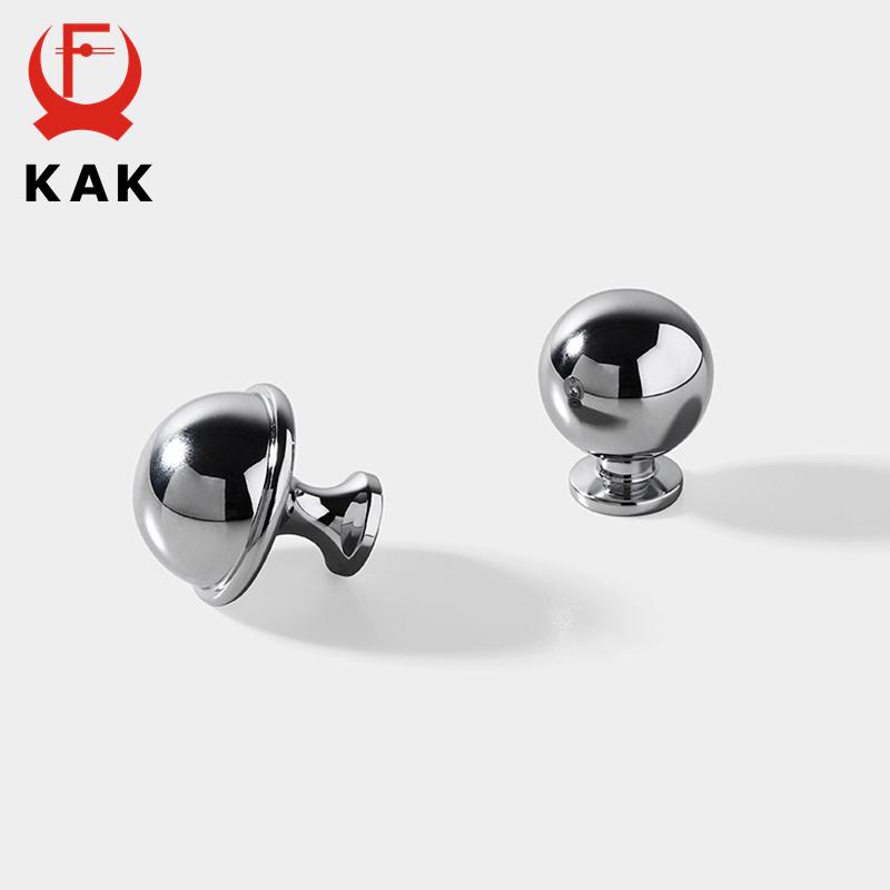 KAK Bright Chrome Kitchen Cabinet Handle Brass Cupboard Door Pulls Silver Dresser Drawer Knobs Furniture Handle Door Hardware
