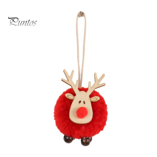 Reusable Christmas Hanging Pendants Felt Elk Ornaments, Cute Fuzzy Pom Reindeer Charming Deer Figurines for Seasonal Decor Pendant, Holiday