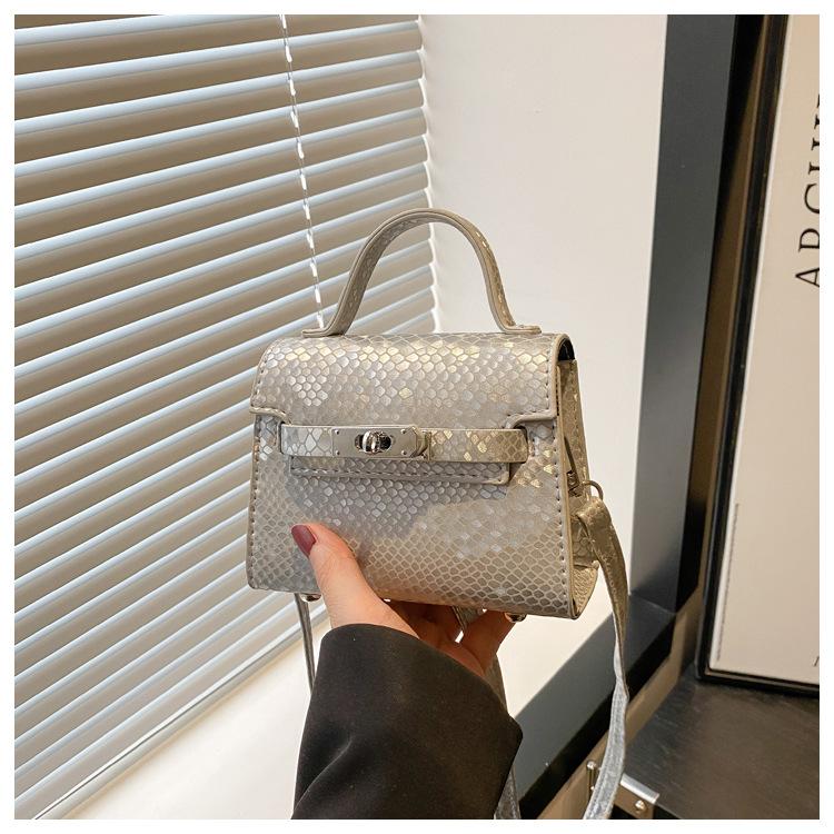 Texture Casual Retro Large Capacity Lock Buckle Handheld Crossbody Small Square Bag For Women