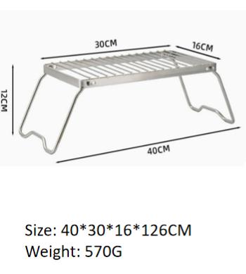 Portable Mini Folding Stainless Steel Stove Top Stand Outdoor Small Size Barbecue Grill Tray Stand with Rack for Camping Grills