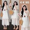 Spring/Summer 2026 Korean Plus Size Patchwork Maternity Dress