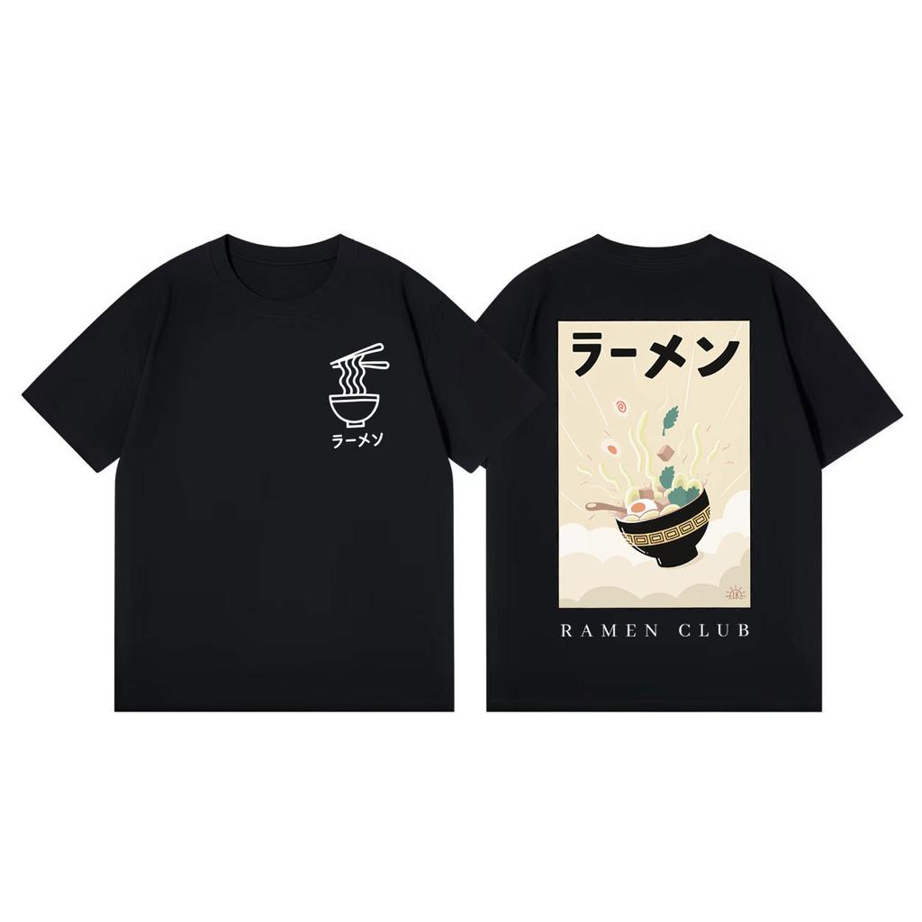 Japanese Ramen Cuisine Tshirt Men Women Clothing Fashion Aesthetic Short Sleeve T Shirts Summer Casual Loose Cotton Tshirts