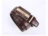 2025 Men's Leather Belt, Automatic Buckle, Crocodile Pattern, Business Casual, Cowhide Waist Belt for Middle-Aged and Elderly.