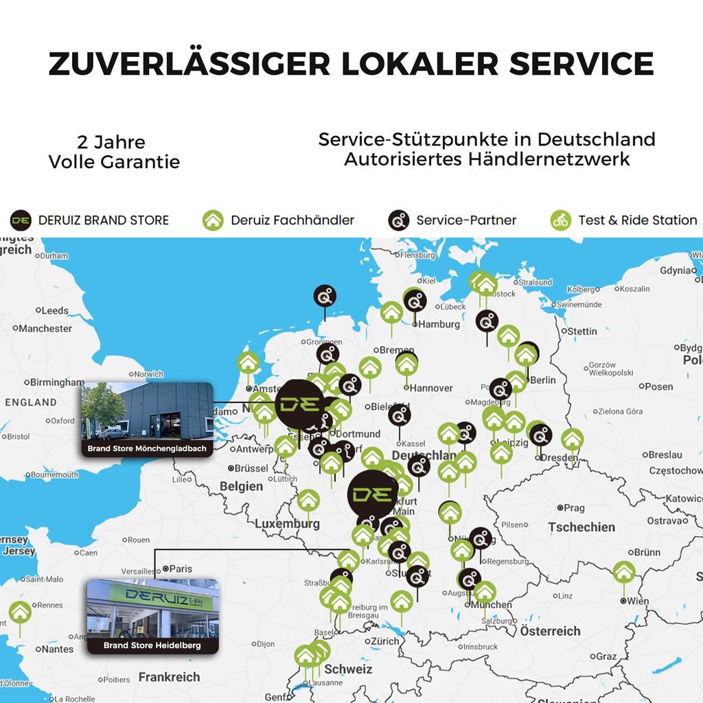 Elektrofahrrad DERUIZ Quartz 28'' 250W Motor City E-Bike - 48V 13,4Ah Akku Bis zu 161 km Reichweite, Hydraulische Bremsen, Drehmomentsensor, 8 Gänge, Zuladung 130 kg
