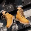 Men's shoes Martin shoes big head leather boots outdoor tooling boots autumn and winter high-top matte leather surface large size velvet cotton