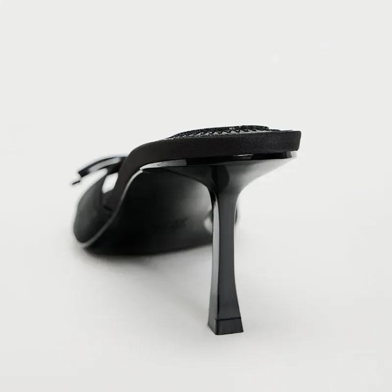 Female Sandal Open Toe Shoes High Heels Large Size 42 Summer Peep Comfort Spring High-heeled Retro Big Beige Stiletto Sandals