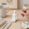 Minimalist Man Decoration 1/8Pcs 3D Printed Game Character Figure, Sitting Standing Lying Figurine, DIY Figurine Abstract White Statue, Collectible