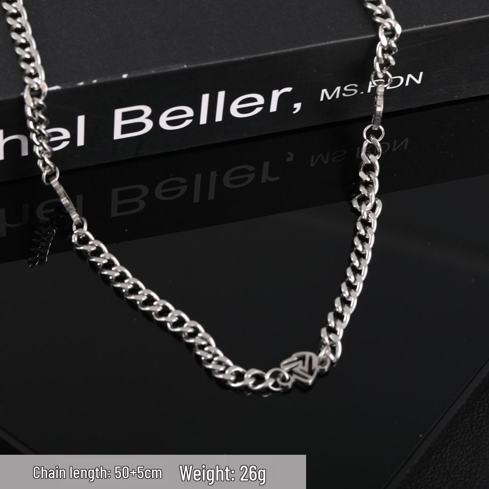 Мужское модное титановое стальное кубинское звено цепи - Крутой, универсальный, нетускнеющий дизайн