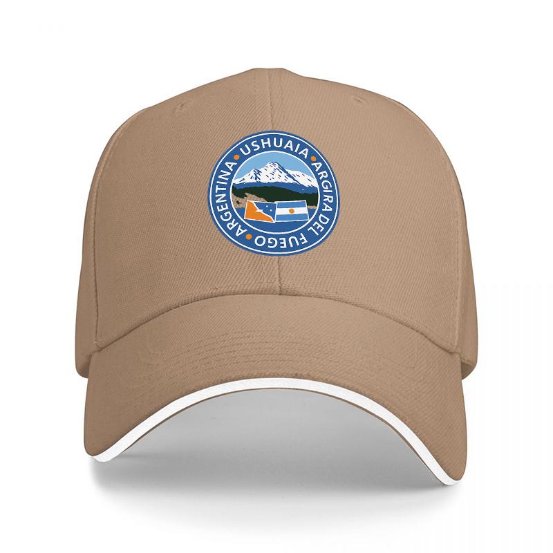 Ushuaia Tierra Del Fuego Argentina Logo Baseball Cap Black Blue White Embroidered Design Outdoor Adventure Travel Souvenir Gift