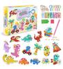 Diamond Embroidery for Children To Play With, Collage Set of Dinosaurs