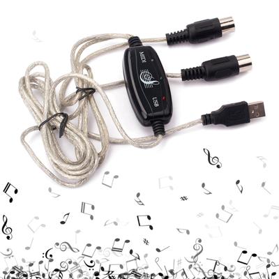 USB Interface To MIDI Converter Music Keyboard Piano To PC Laptop Music Studio Cable Adapter Cord for Windows for Mac