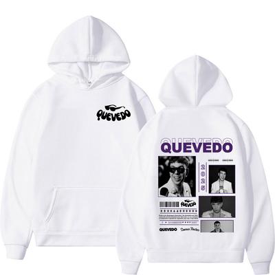 Sudadera con capucha gráfica vintage Rapper Quevedo Buenas Noches 2025 para Hombre Mujer Moda Ropa deportiva Tops Manga larga Harajuku Informal Jersey