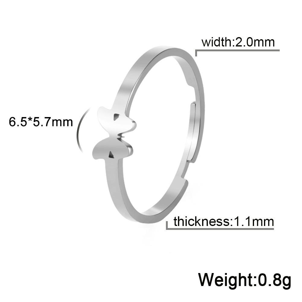 Hohl gearbeitete Schmetterlings-Partnerringe aus Edelstahl für Damen Geschenk Dating-Schmuck Damen Herren Valentinstagsring Geburtstagsgeschenk