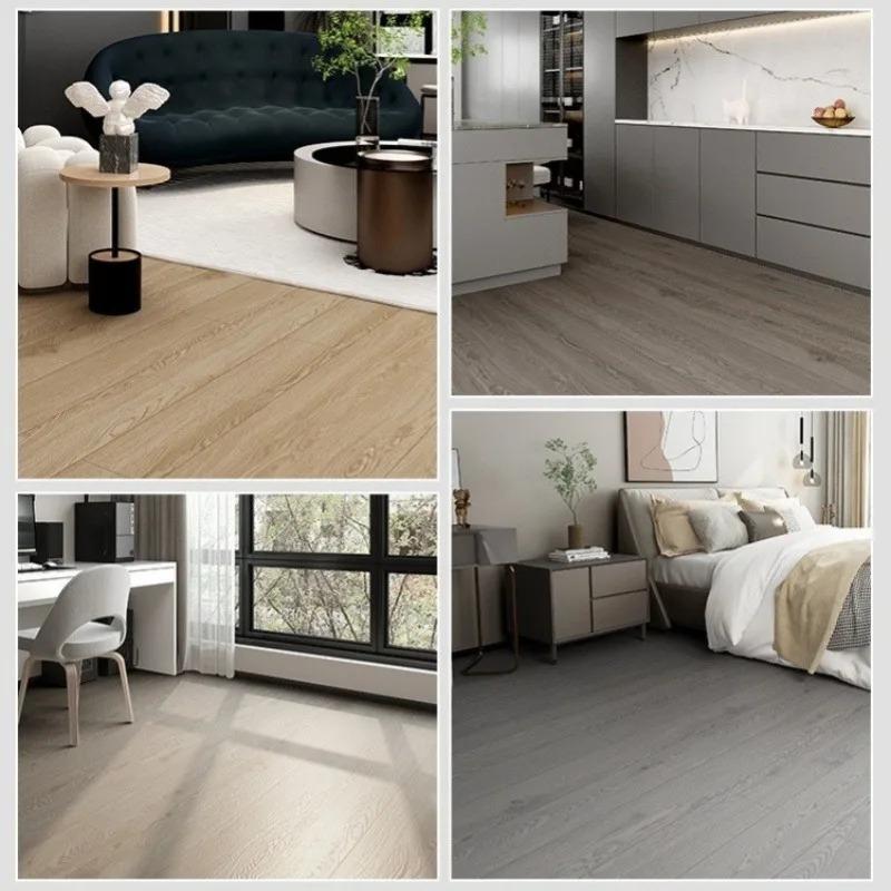 1PC 118.11x15.75inch Wood Grain Texture Self-adhesive Flooring Sticker Thick PVC Wallpaper Renovation Repair for Bedroom Cabinet