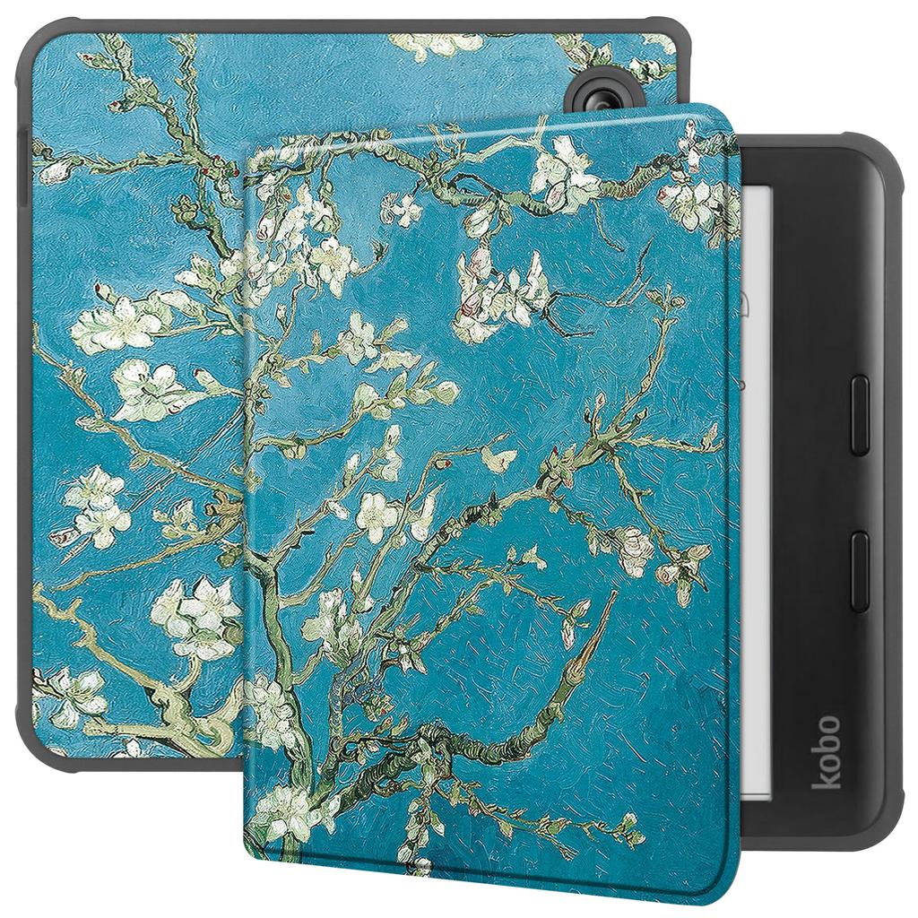 For Kobo Libra Colour Case Auto Sleep/Wake Pattern Printing E-Reader Cover