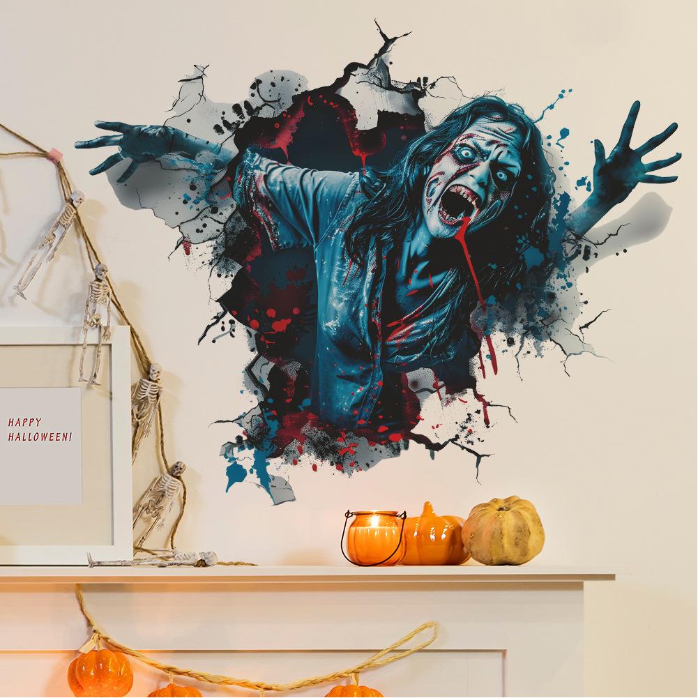Autocolante de Perete 3D de Halloween Autocolante de Perete cu Zombi Înfricoșători Autocolante de Perete de Halloween Detașabile Pentru Dormitor Living Decor de Fundal
