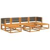7 Piece Garden Sofa Set with Cushions Wood (Acacia) & Rope