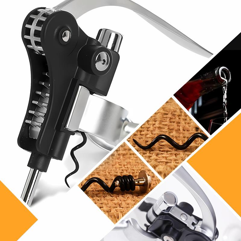 Set de Abridor de Botellas de Vino Tinto con Caja de Regalo de Madera Abridor de botellas de vino Herramientas de Bar Set Multifuncional para Abrir y Presionar Vino