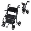Walkers for Seniors, 8" Big Rubber Wheels All Road Rollator Walker with Seat, Foldable Height Adjustable Rolling Walker, Lightweight Aluminum Alloy