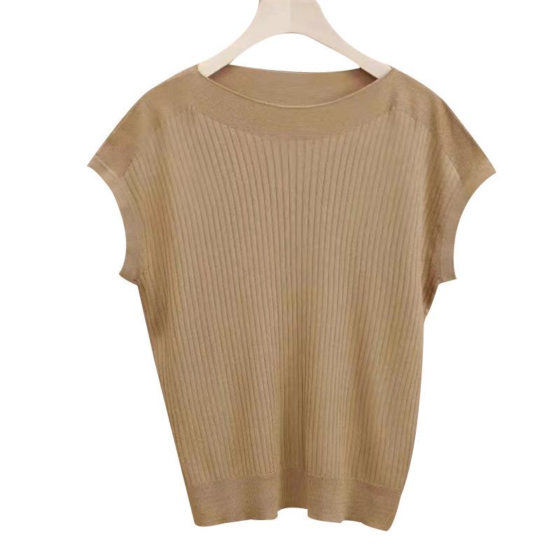 IHUASU Women's Bat Sleeve Ice Silk Short Sleeve T-Shirt Summer Fashion Versatile