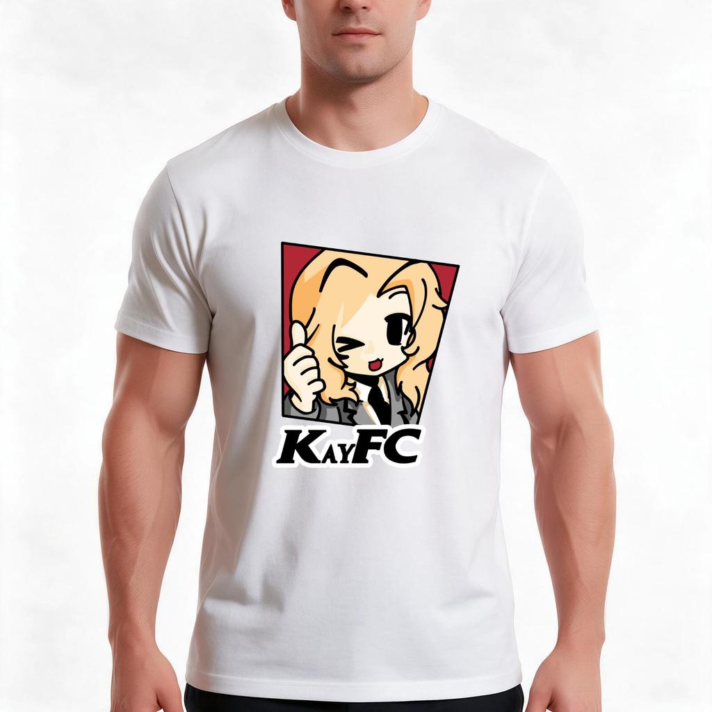 Kayfc Tshirt Summer Casual Cotton Tee Oversized Streetwear Tops Vintage Graphic Print Loose Fit Short Sleeve 100 Cotton