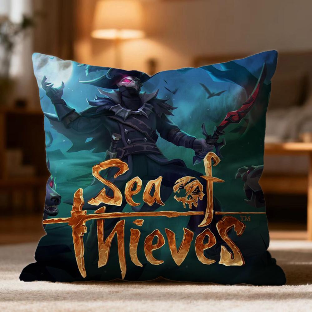 Popular S-SSea of Thieves Cushion Cover Soft Washable Pillow Case Multi-Scene for Couch Bed Travel Office Use