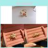 Floral Open Ring With 18k Gold Plating And Zircon Stones For Womens Fashion Accessory