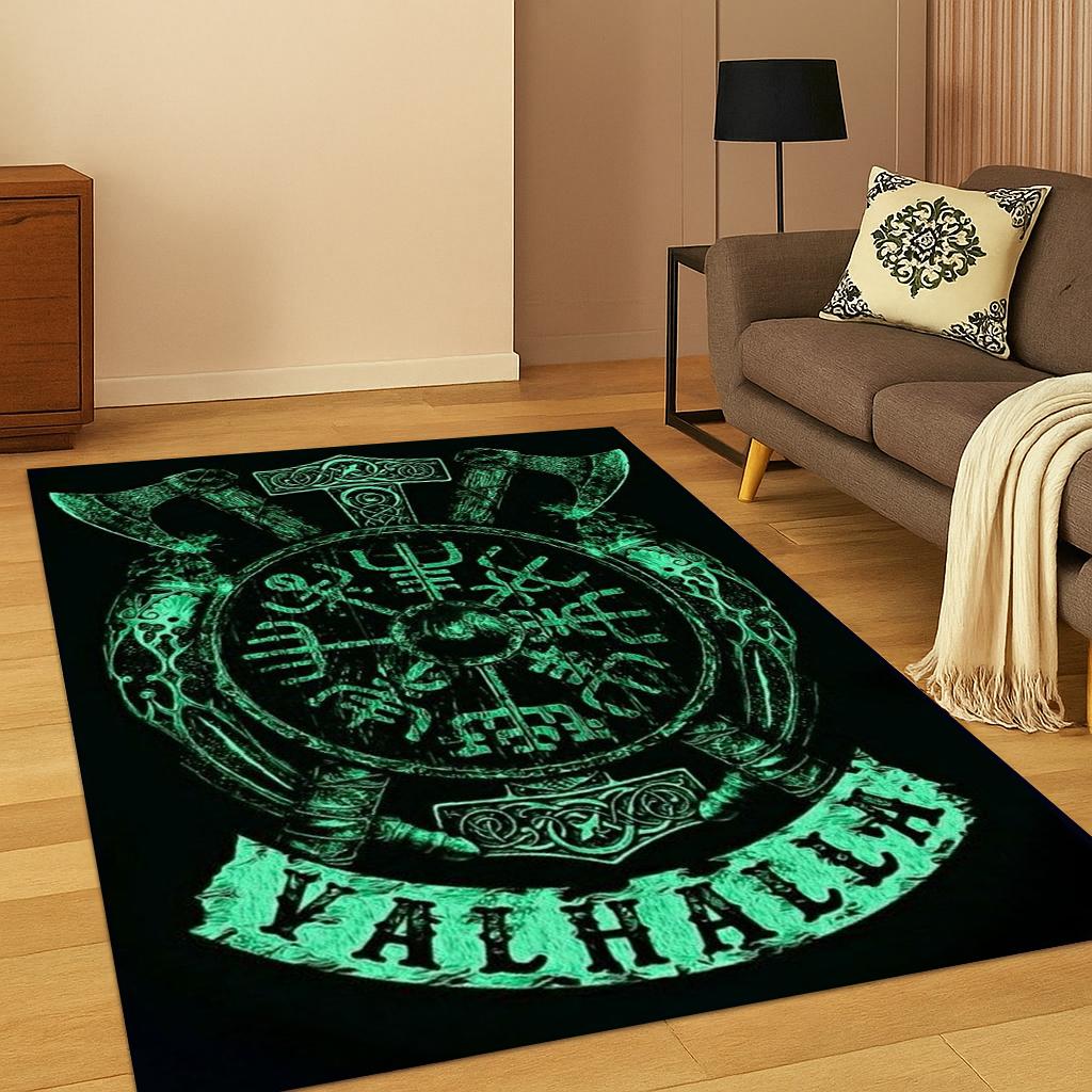 

Odin Viking Symbol Valknut Nordic Valhalla Carpet Rug for Living Room Bedroom Home Sofa Decoration,Area Rug Non-slip Floor Mat 40x60cm