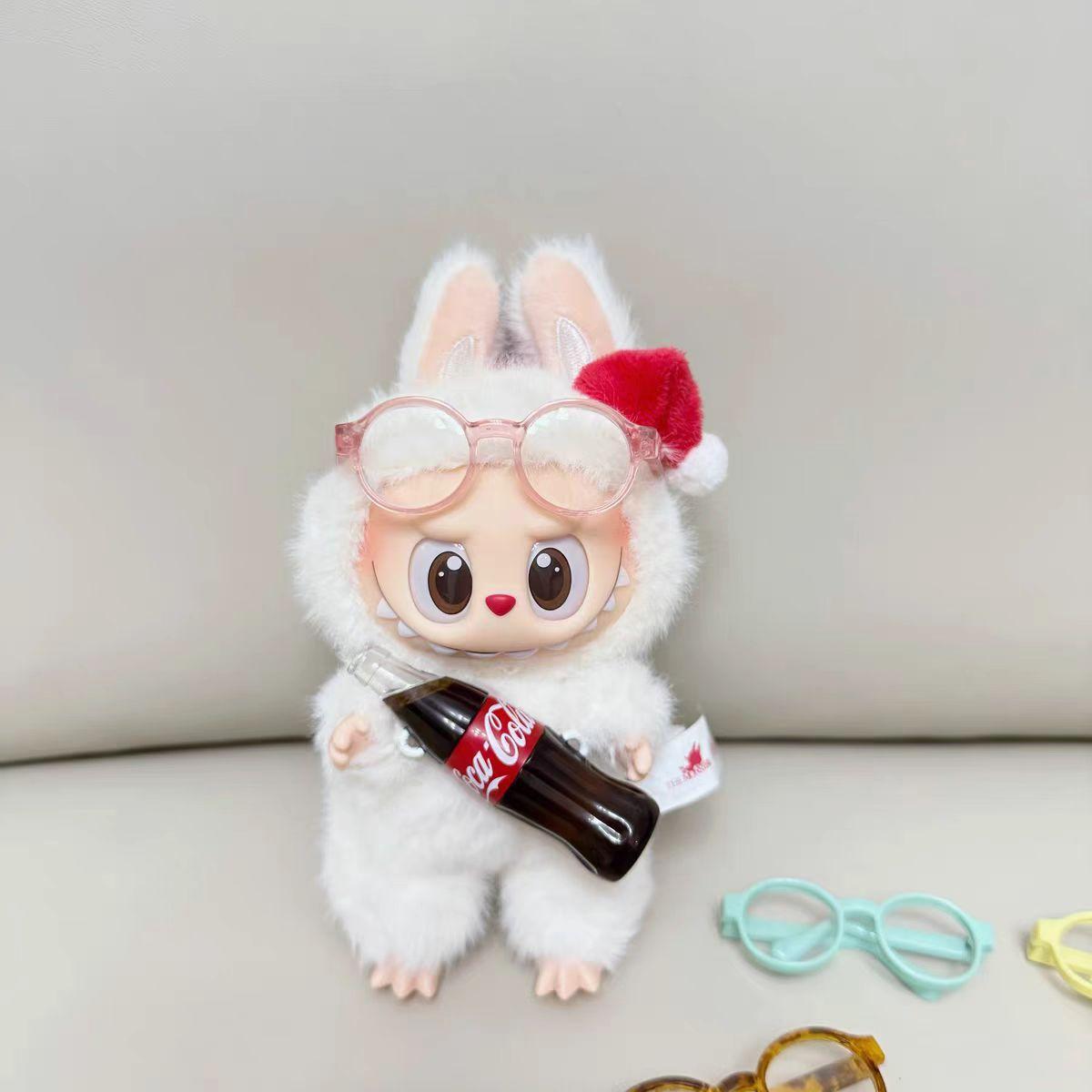 

6.5cm Glasses for 10/15cm Labubu Dolls Glasses Cute Plastic Glasses Delicate Workmanship for Dolls Toy Glasses Accessories