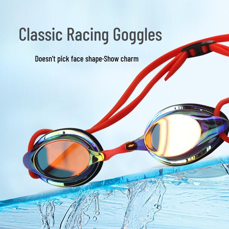 Silicone Small Frame Electroplated Waterproof Anti-Fog Swimming Goggles for Pool Competitions and Training
