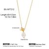 18K Gold-Plated Titanium Necklace with Natural Freshwater Pearl Pendant for Women