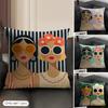 A Fashion Glasses Cushion Cover Linen Organic Fabric DoubleSided Printing Sofa Breathable Home Decor Gift Pillow Case