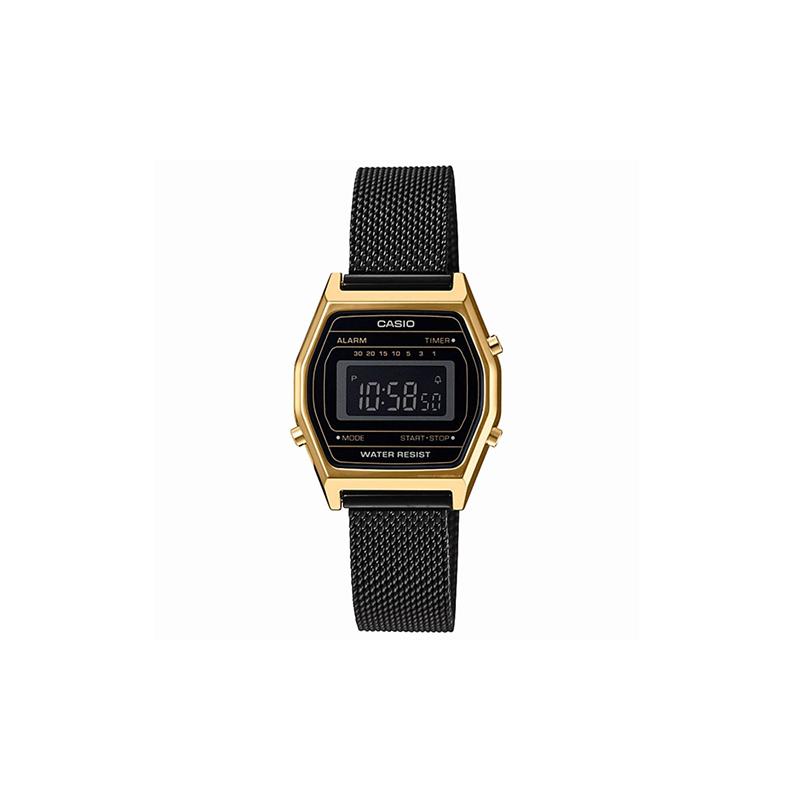 

Casio YOUTH series-metal small square, business casual small square LCD display, reverse square dial, waterproof, quartz movement, LA690WEMB-1BEF чёрный