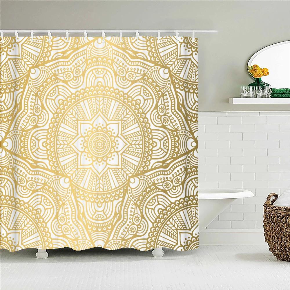Indian Bohemian 3d Shower Curtains Waterproof Fabric Print Boho Mandala Bathroom Curtain With Hooks Decor 180*200 Bathtub Screen