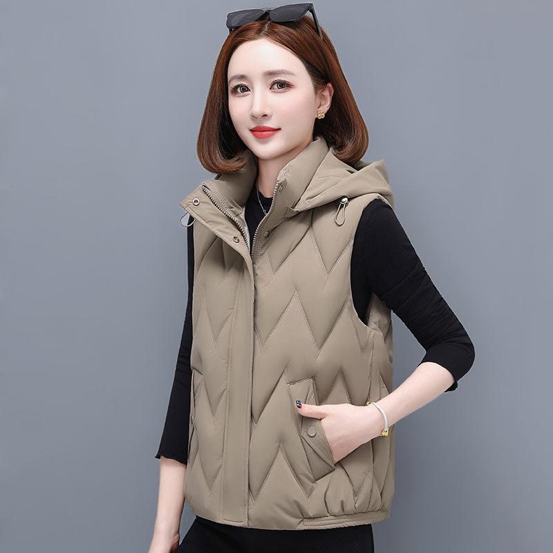 Latest Ladies In Autumn and Winter Cotton-padded Jacket Vest Female Mother Comfortable Fit Slim and Slim Cotton-padded Vest Waistcoat and Jack
