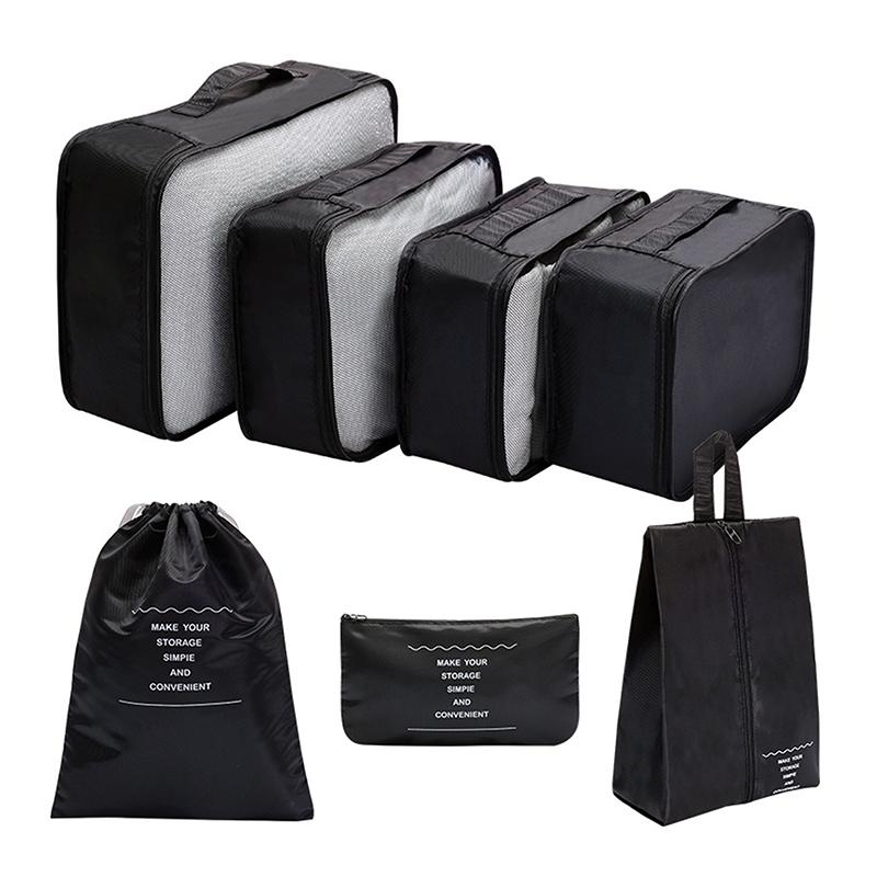 7-teiliger großer Reiseorganizer Tragbarer Kofferorganizer Kleidung Schuhe Kosmetiktasche Gepäckorganizer Reiseaufbewahrungstasche