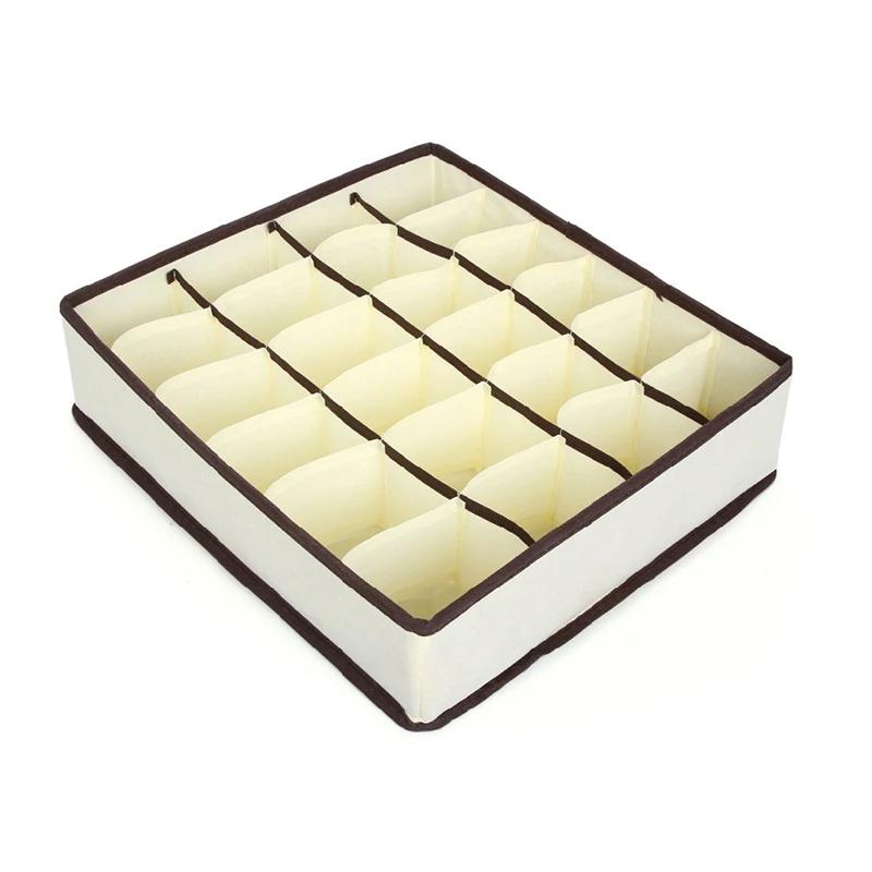 

Органайзер для нижнего белья, носков, бюстгальтеров, брюк, шарфа, галстука, ящик для хранения, органайзеры для шкафа, складной чехол для органайзера для нижнего белья 24 Grid бежевый