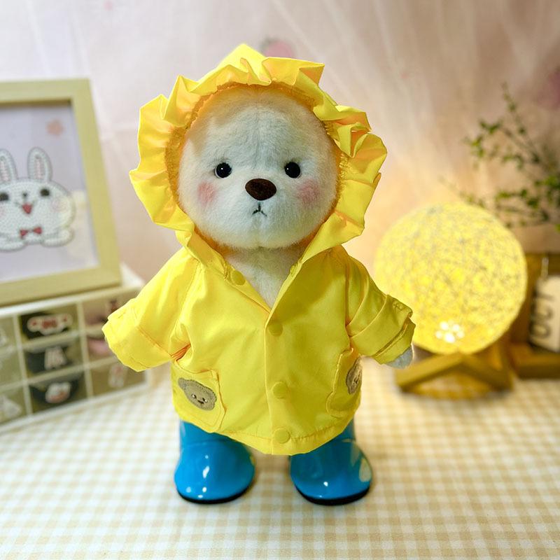 Medium Bear Outfit - Blue Pink Striped Carrot Overalls Set