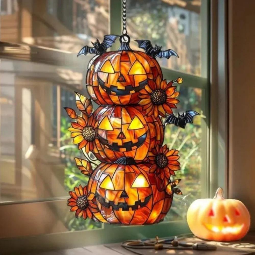 Window Hanging Decoration Lightweight 2d Flat Decoration Halloween Acrylic Pendant Eerie Garden Suncatcher For Garden Trick Or