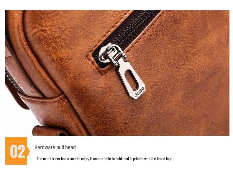 Men's PU Leather Vertical Crossbody Shoulder Bag - Business Casual Handbag and Travel Backpack