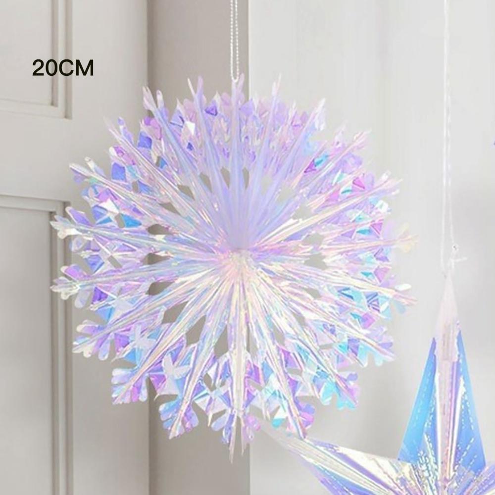 Schillernde Party-Hängedekoration, Weihnachtsbaum, sechseckiger Stern, Schneeflocke, Schneeball, dekorativ