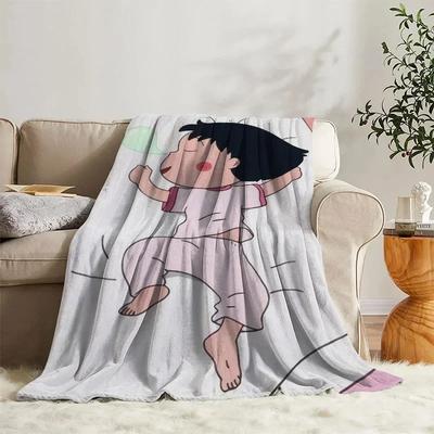 Blankets Chibi Maruko-chan Nordic Travel Fluffy Blanket for Bed Camp Nap Bedroom Sofa Decor Bedding Soft Flannel Blankets#
