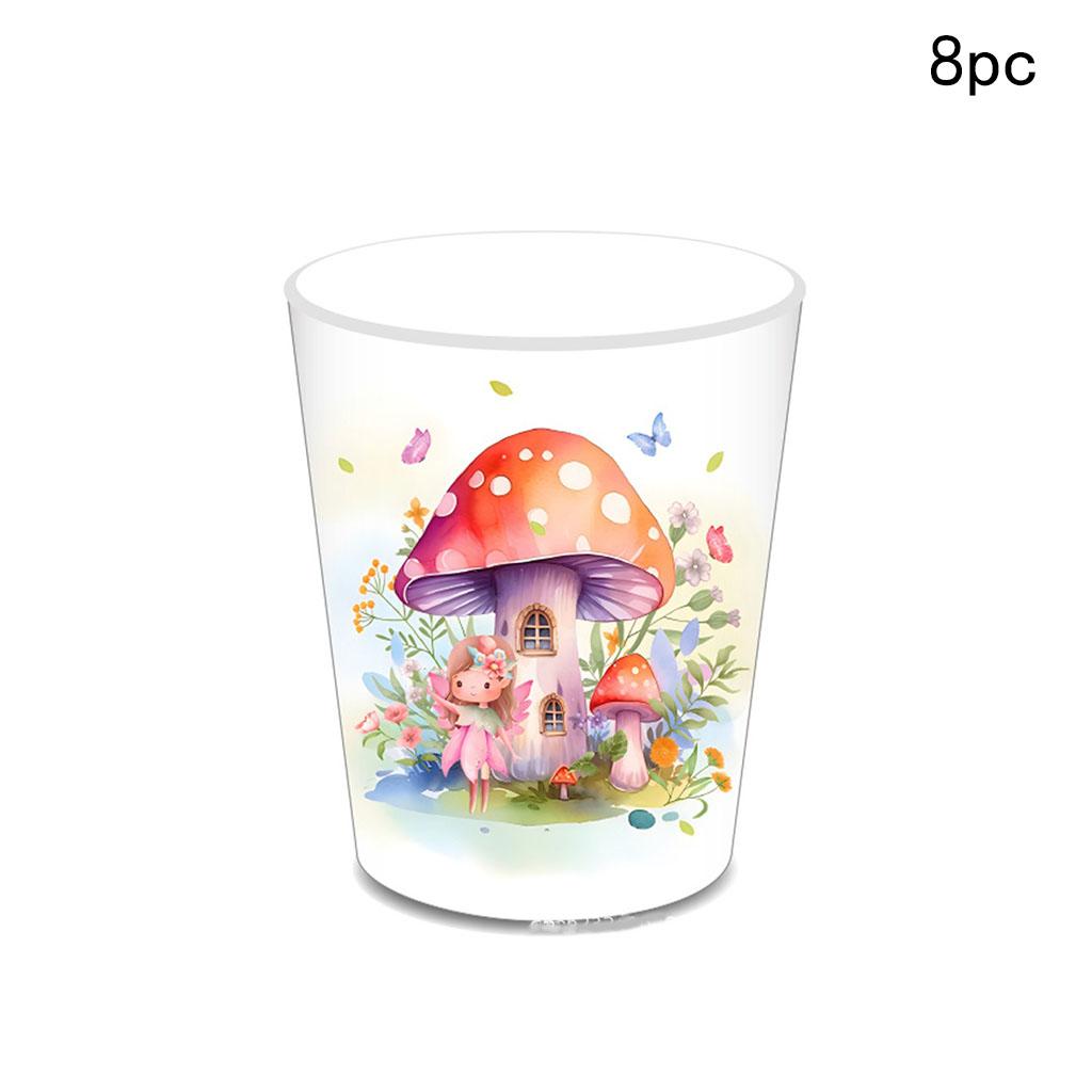 Fairy Mushoroom House Disposable Tableware Girls Fairy Princess Paper Plates Napkins Happy Fairy 1st Birthday Party Supplies