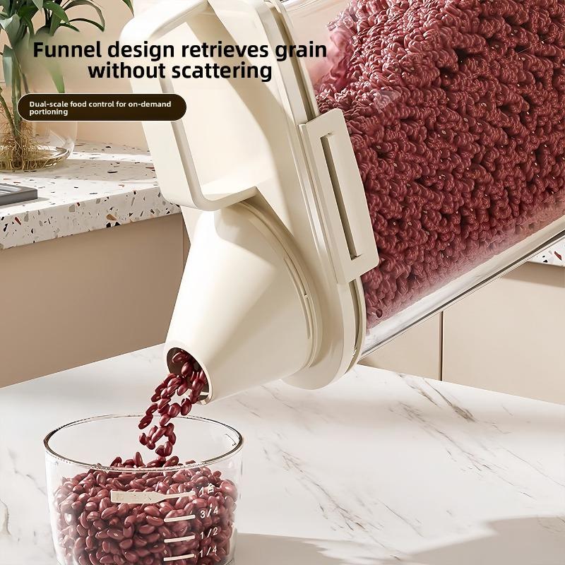 Mixed Grain Canned Rice Bucket, Household Moisture-proof Sealed Flour Storage Container, Flat-bottomed Bucket for Storage and Organization