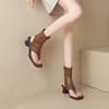 2024 Summer Mezzanine Beach Shoes Sandals Women's Premium Thick Heel Roman Stretch Short Cool Boots